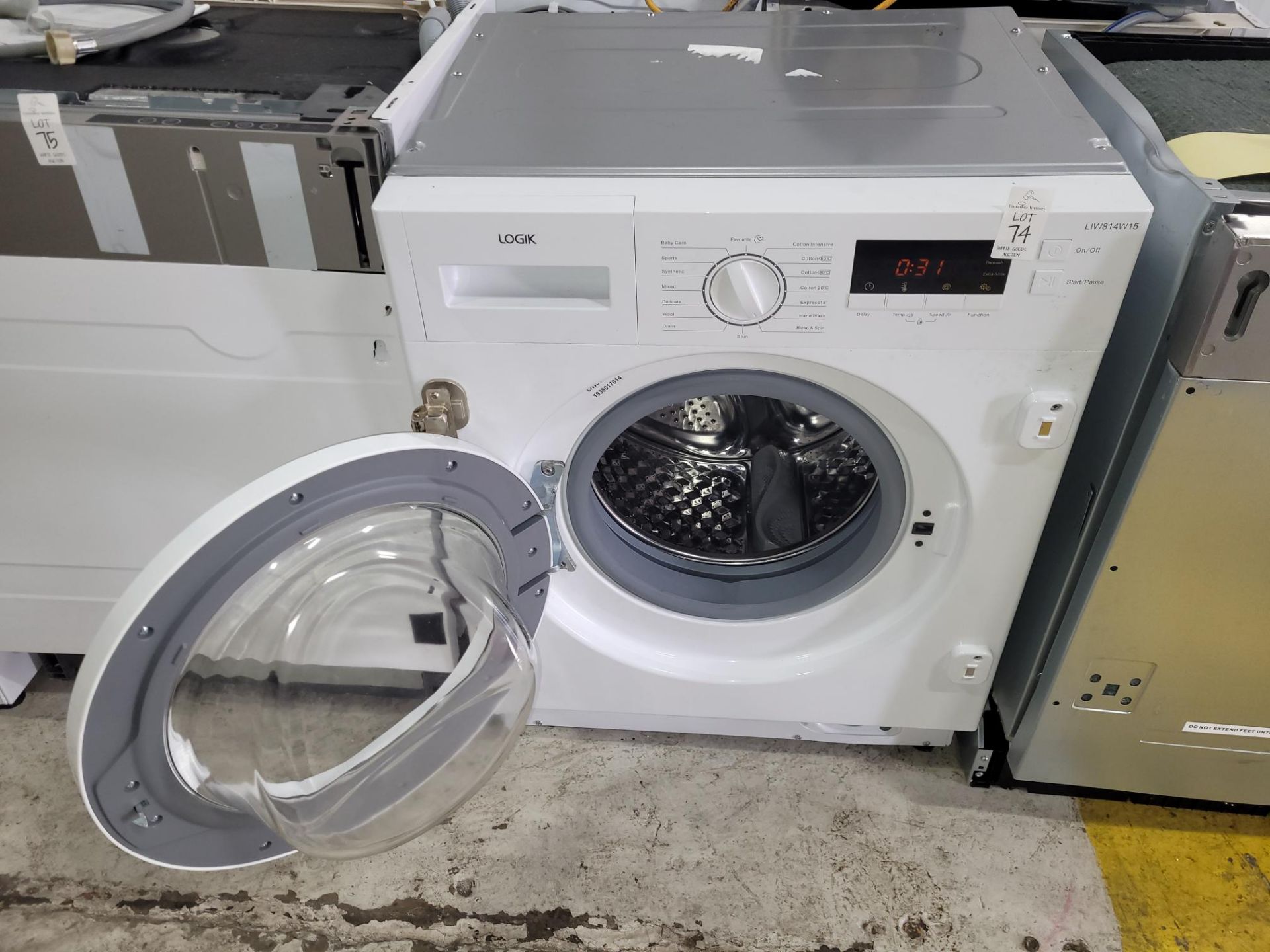 LOGIK LIW814W15 INTEGRATED WASHING MACHINE