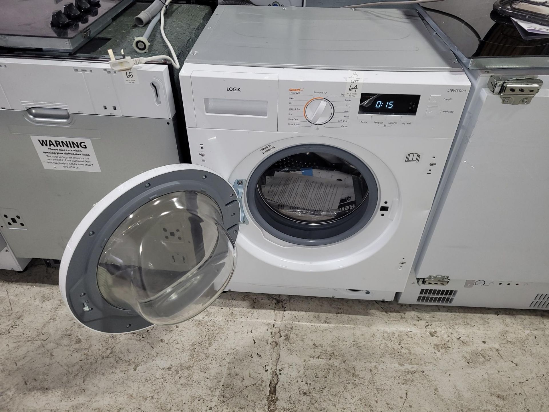 LOGIK LI8W6D20 INTEGRATED WASHING MACHINE