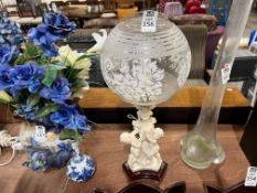 OIL LAMP STYLE CHERUB BASE TABLE LAMP