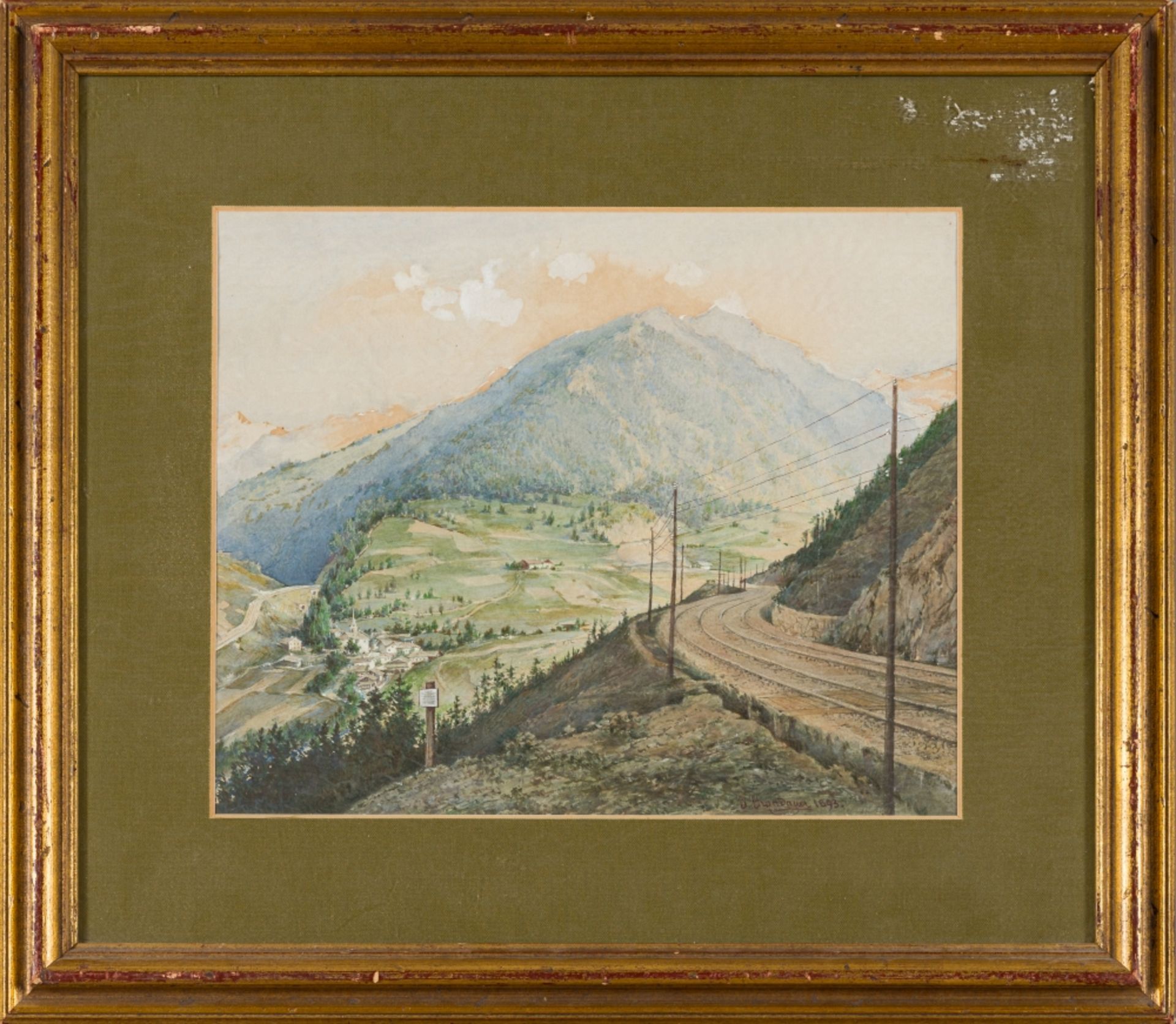 Grandbauer, Josef(1822-1897)view of St Jodok on the Brenner railway, 1893watercolour on - Image 2 of 6