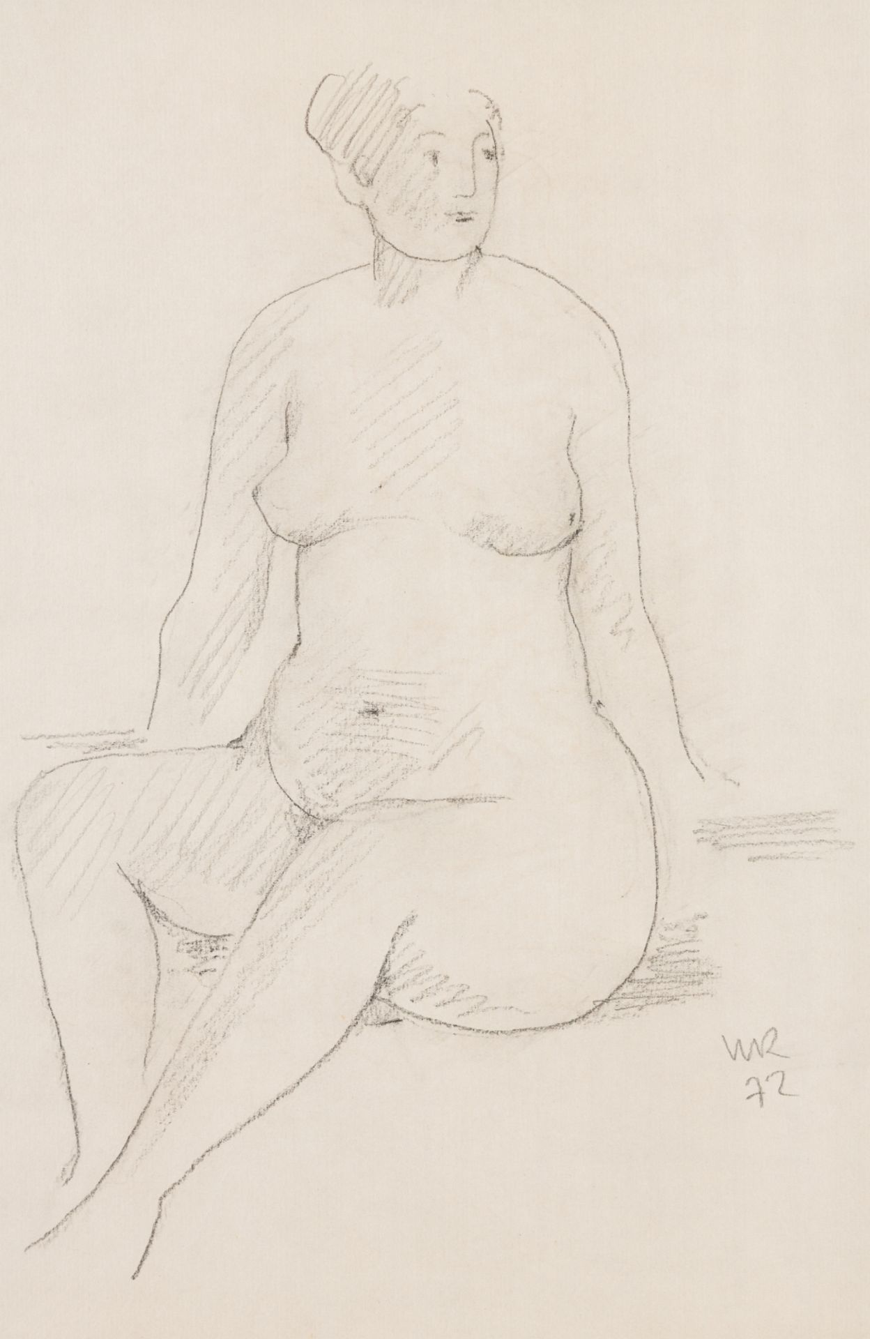 Ritter, Walter(1904-1986)Female Nude Sitting, 1972graphite on papermonogrammed and dated lower