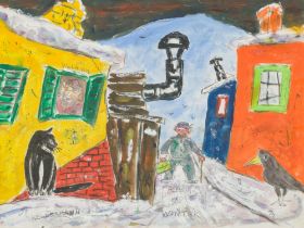Kellermann, Ullrich(*1959)Pleampl wo Winter, (19)74mixed media on paperSigned lower left, dated