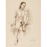 Dimai, Rudolf(1889-1986)Female Nude Sitting, 10.12.81brown charcoal on papersigned and dated lower