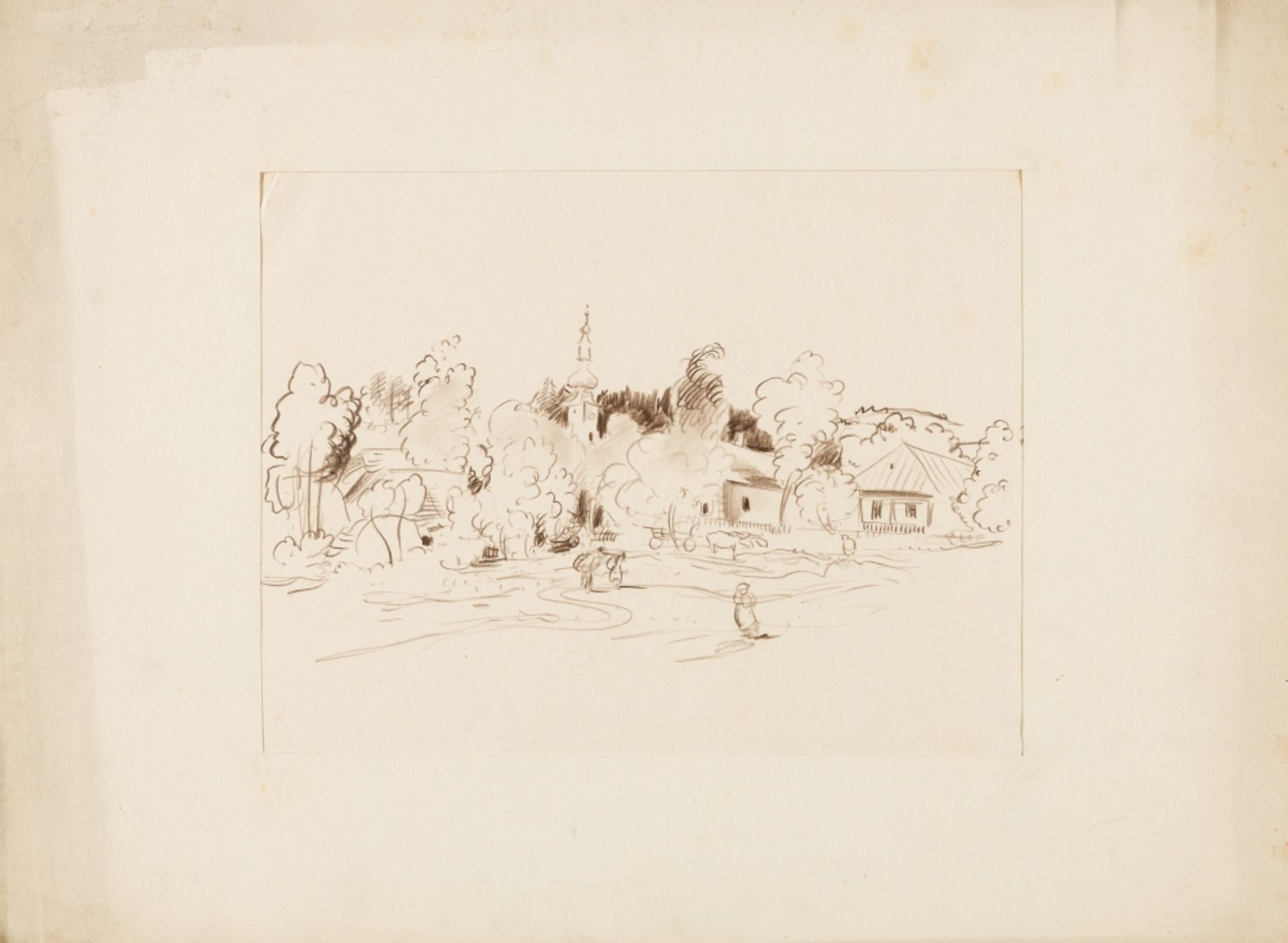 Mayer-Marton, Georg(1897 - 1960)Villagescapebrown charcoal on paper8,8 x 11,4 in - Image 3 of 3
