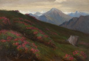 Straka, Josef(1864-1946)Alpine Landscape near Franzensfeste, View of the Brenner Group (Tyrol)oil on