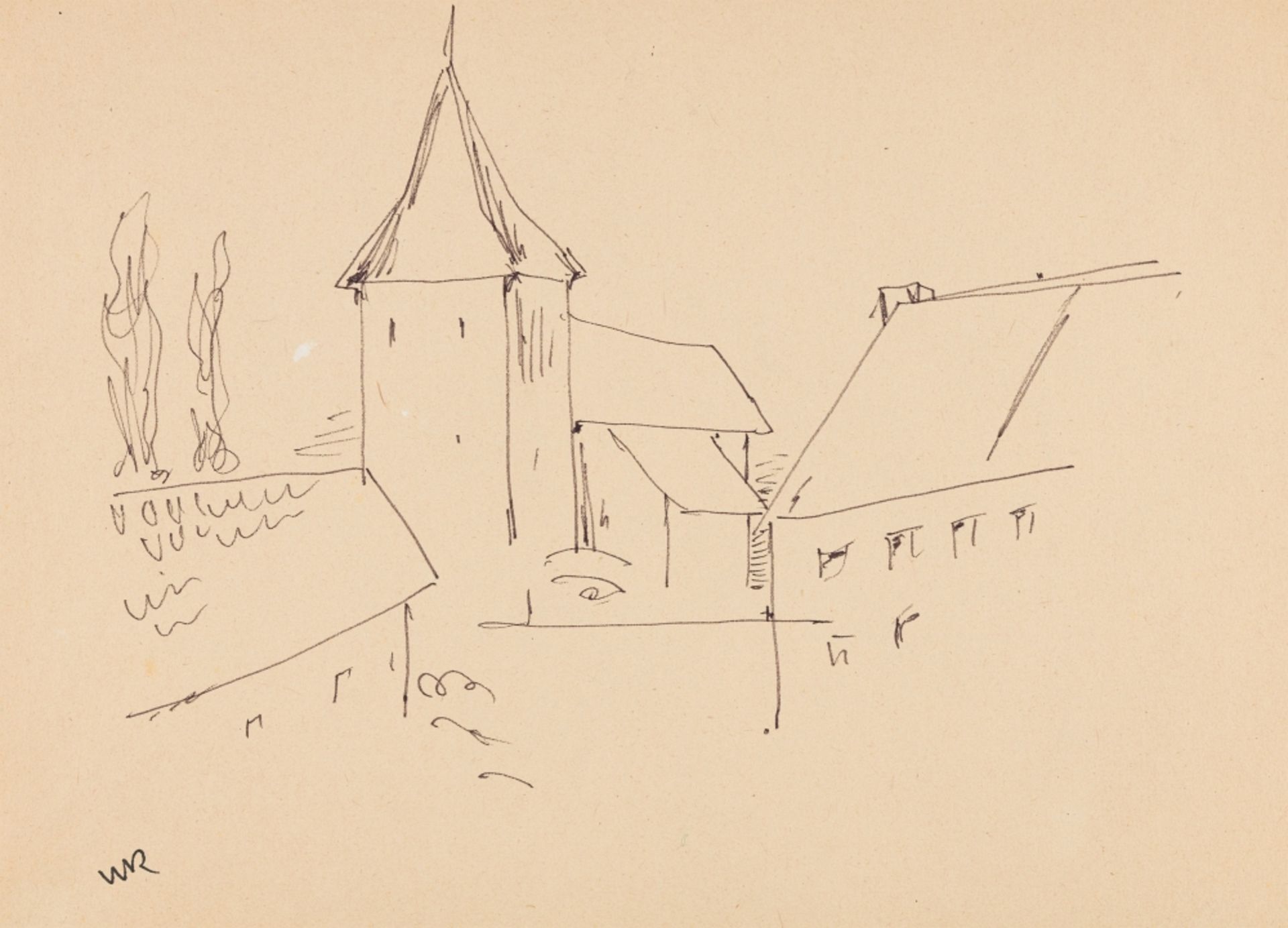 Ritter, Walter(1904-1986)Churchink pen on papermonogrammed lower left12,2 x 17 in
