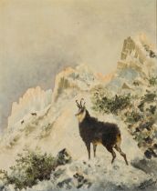 AndeßnerChamois in the Alpine Mountains (Bad Reichenhall)oil on panelsigned lower right20,4 x 17,1