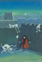 Frauenwieser, Lois Nocturnal Spook, 1953gouache on papersigned and dated lower right, titled in