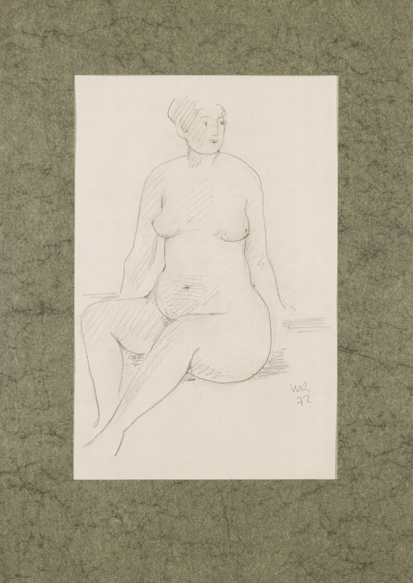 Ritter, Walter(1904-1986)Female Nude Sitting, 1972graphite on papermonogrammed and dated lower - Image 2 of 3