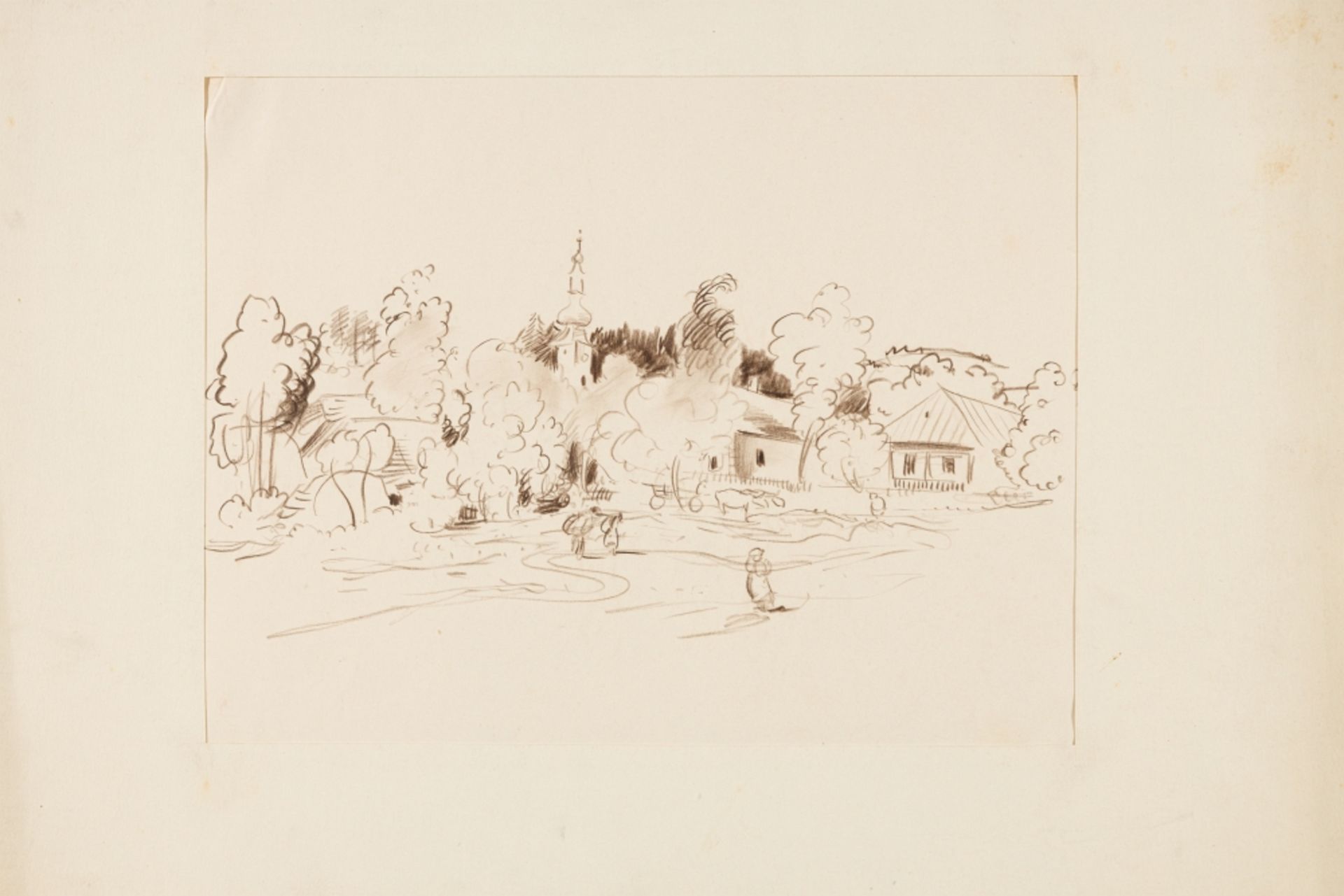 Mayer-Marton, Georg(1897 - 1960)Villagescapebrown charcoal on paper8,8 x 11,4 in - Image 2 of 3