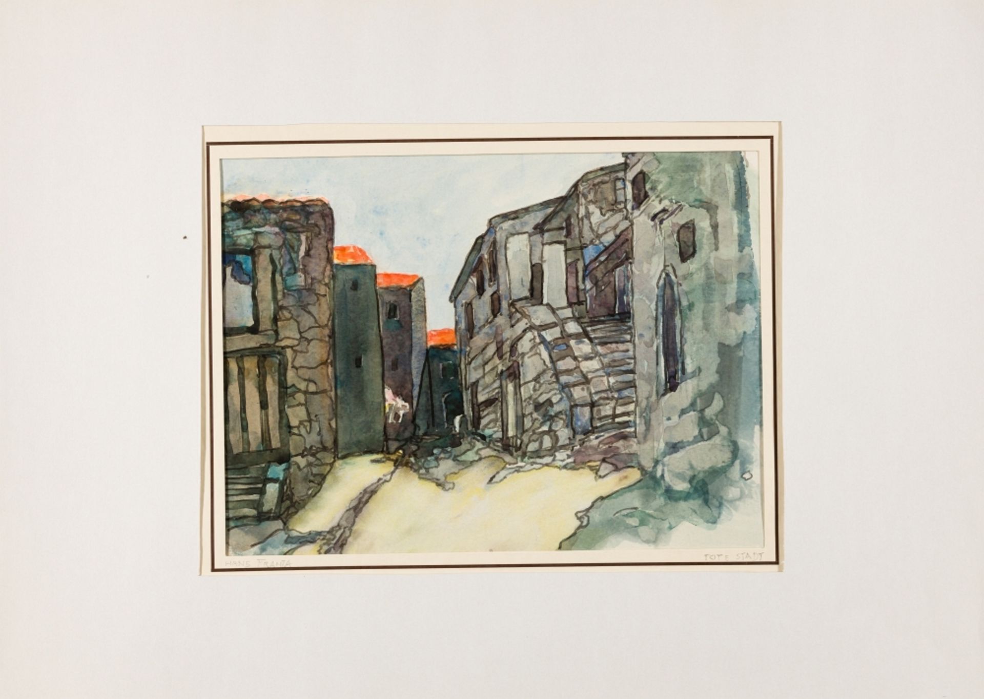 Franta, Hans(1893-1982)Dead Citywatercolourmonogrammed lower left, signed lower left and titled - Image 2 of 4