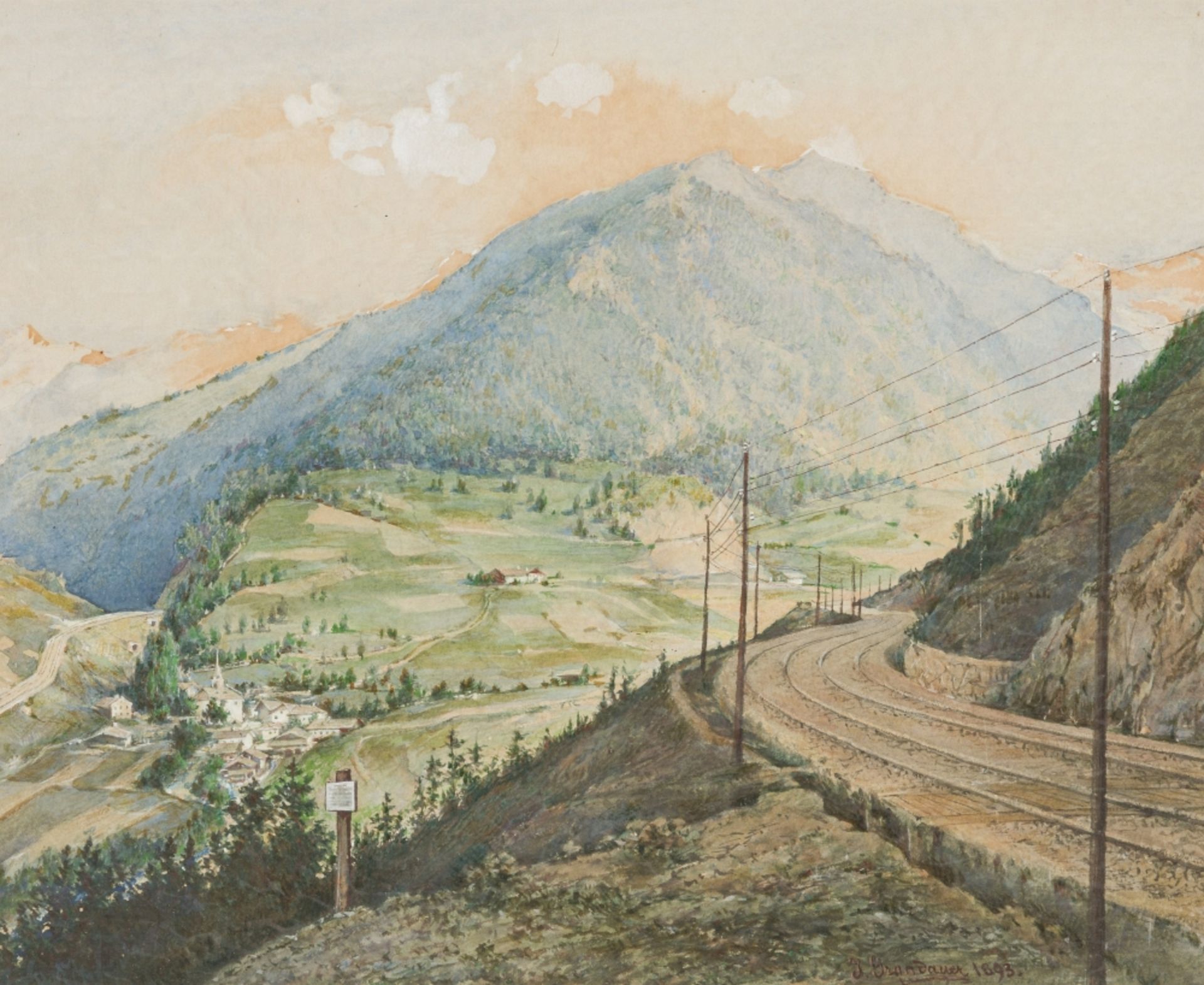 Grandbauer, Josef(1822-1897)view of St Jodok on the Brenner railway, 1893watercolour on
