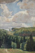 Köberl, Franz(1889-1967)Summer Day in the Countrysideoil on painting cardboardsigned lower left19,