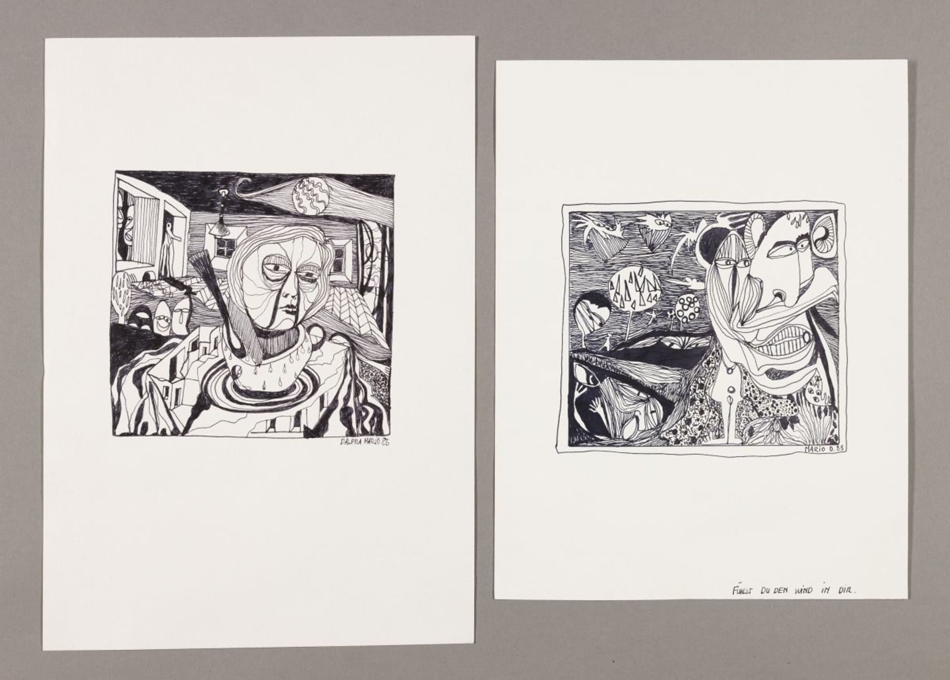 Dalpra, Mario(*1960)Convolute: Fühlst du den Wind in dir, 1983 & Untitled, 1983each ink pen on - Image 5 of 5
