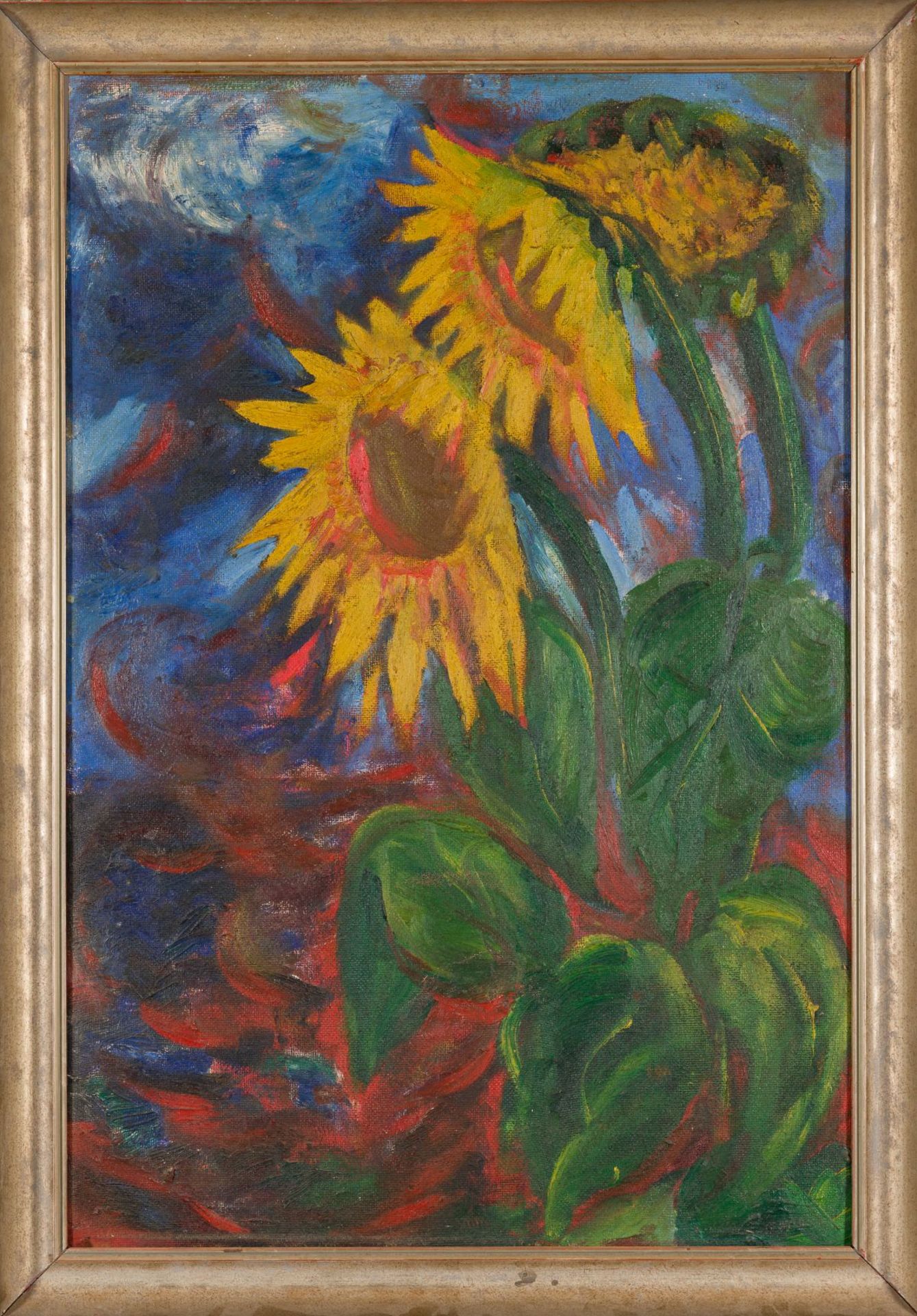 Danler, Herbert(1928 - 2011)Sunflowersoil on platededication on the frame: ""Von Herbert Danler - Image 2 of 3