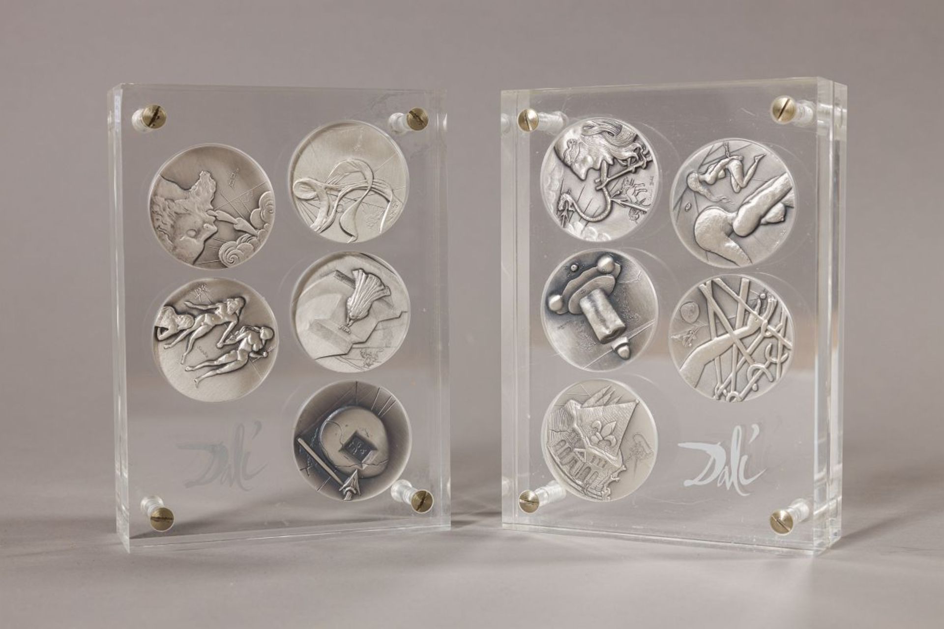Dalí, Salvador(1904 - 1989)Ten Commandments, 1975each 5 silvermedals in acrylic glasseach - Image 3 of 14