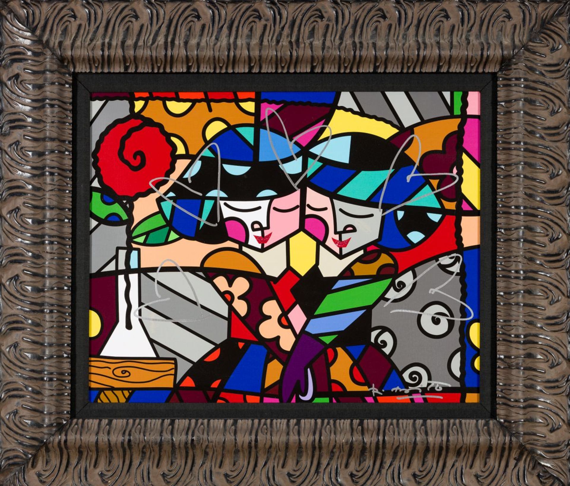 Britto, Romero(*1963)Couple, 2009serigraphy (hearts applied with permanent marker, glitter on the - Image 2 of 6