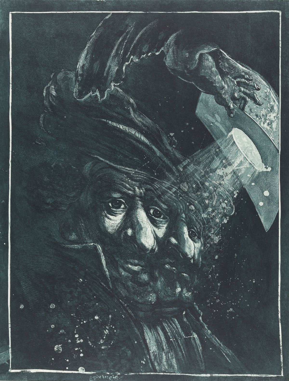 Aigner, Fritz(1930 - 2005)Der Dreiäugige Rembrandt, 1973aquatint etchingsigned and dated lower