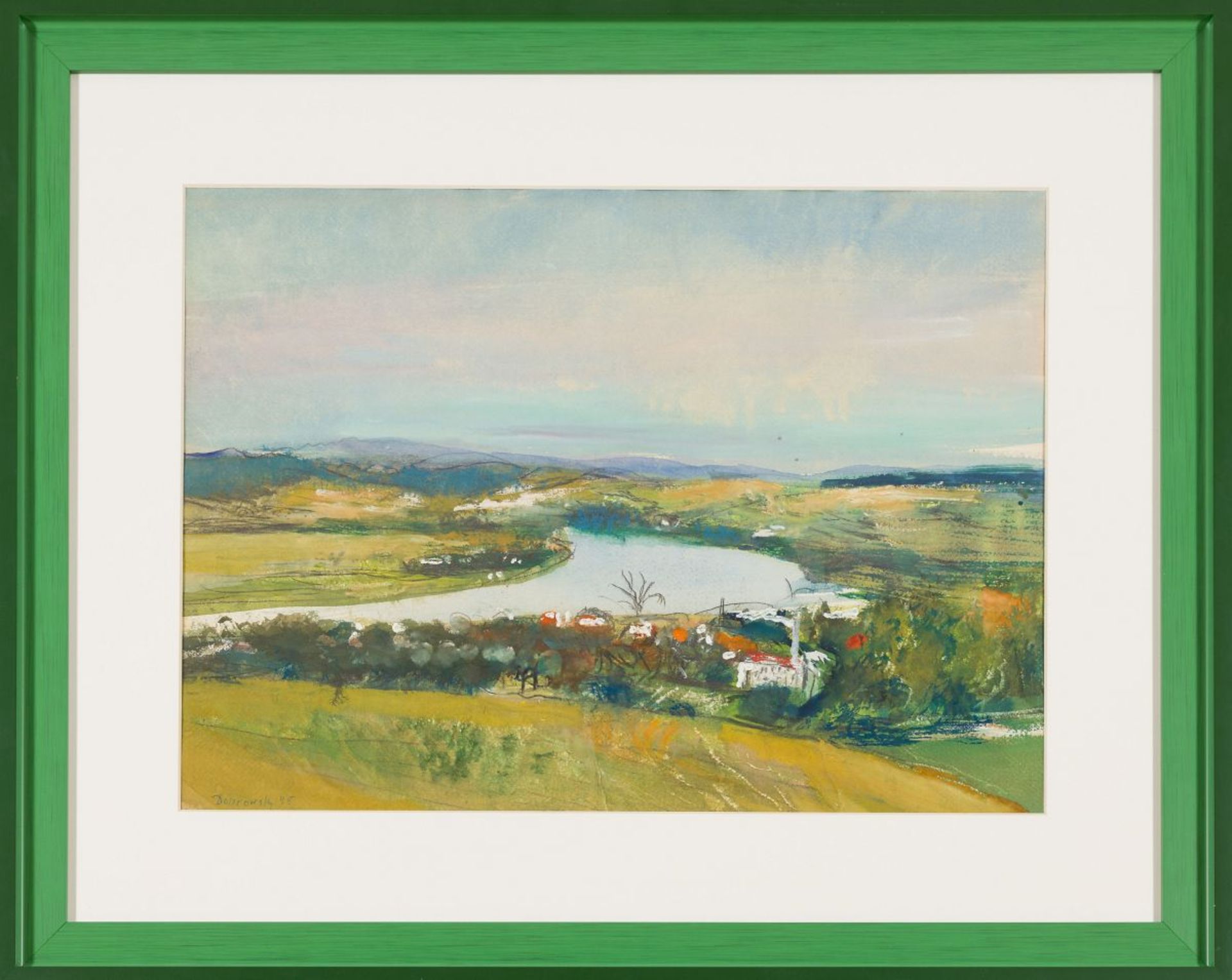 Dobrowsky, Josef(1889 - 1964)Danube Landscape, 1948gouache on papersigned lower left Passepartout - Image 2 of 3