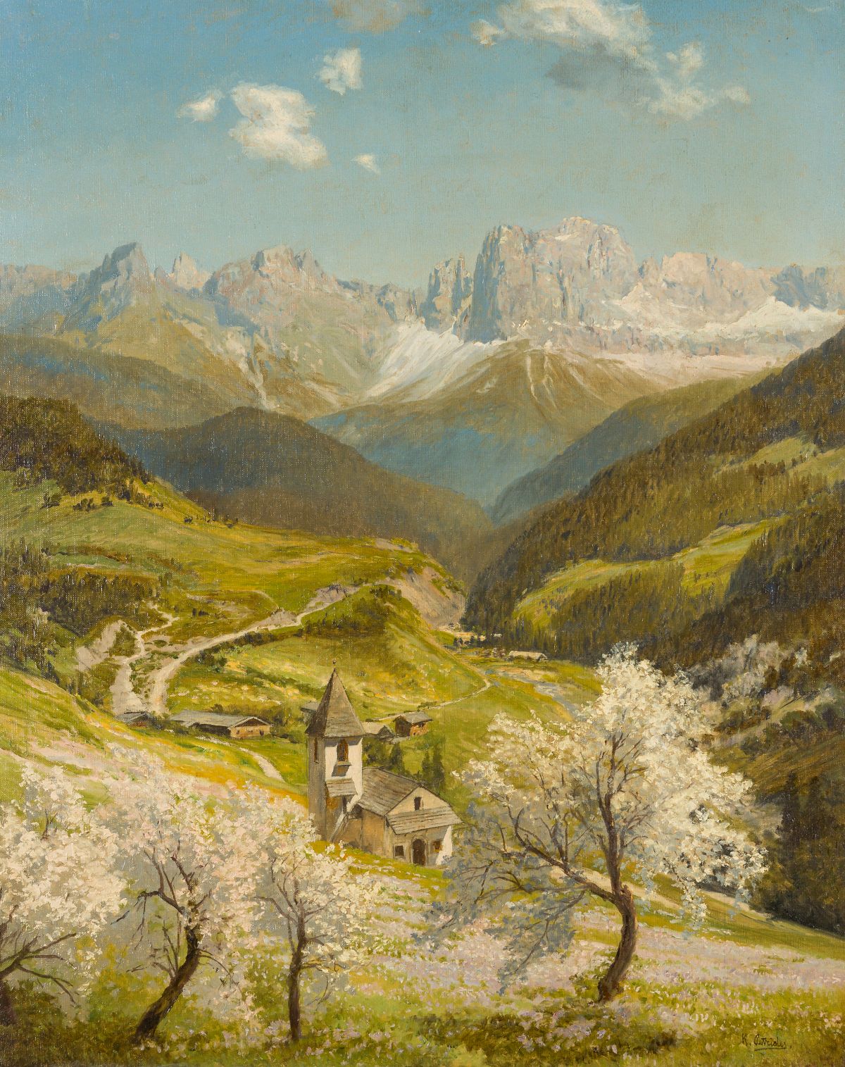 Pedrides, Konrad(1864 - 1943)View of St. Zyprian in Tiers with the Rose Garden in the