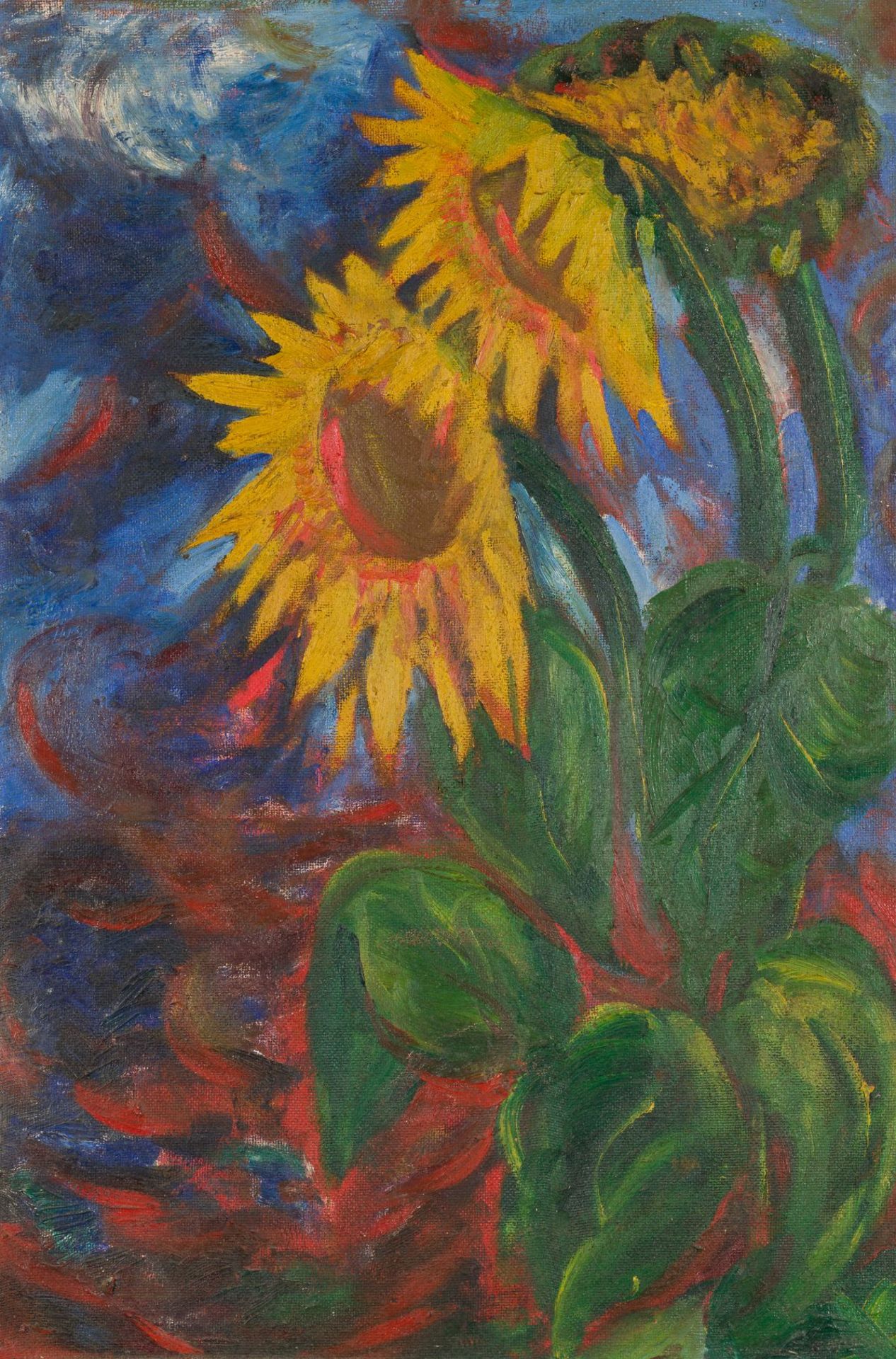 Danler, Herbert(1928 - 2011)Sunflowersoil on platededication on the frame: ""Von Herbert Danler