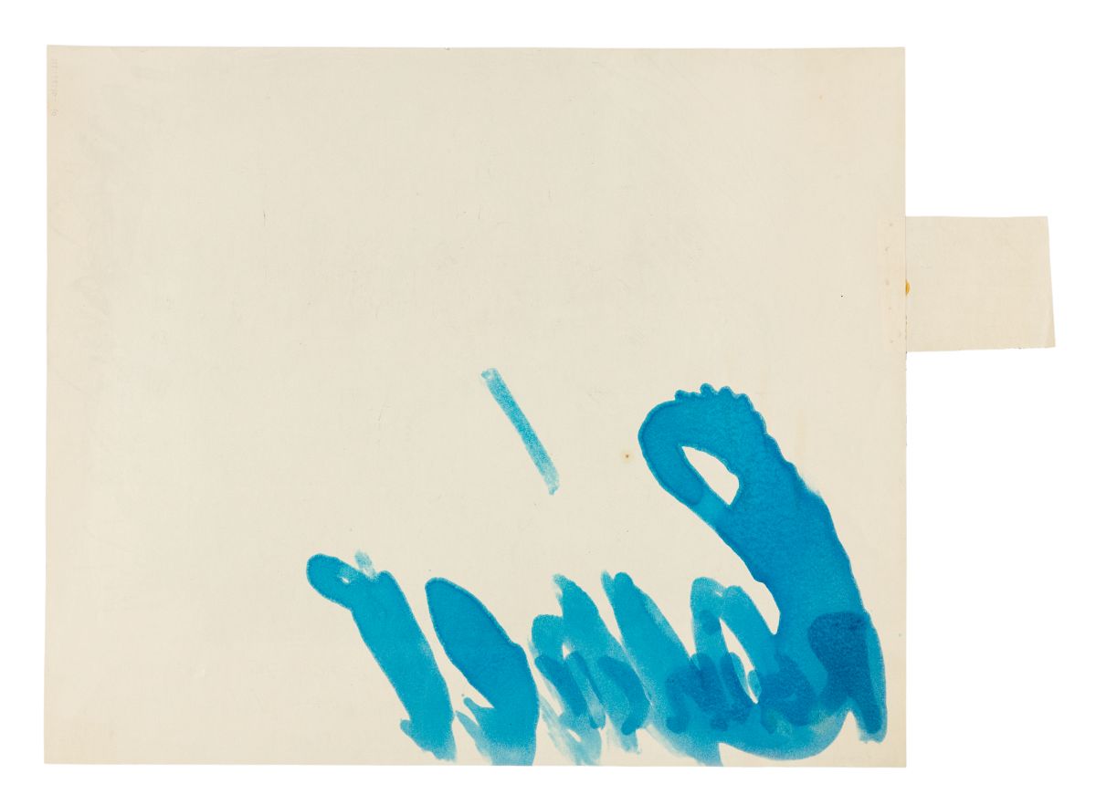 Rainer, Arnulf(*1929)Poster "10 Thesen zu einer progressiven malerei"blue watercolour paint on - Image 5 of 5