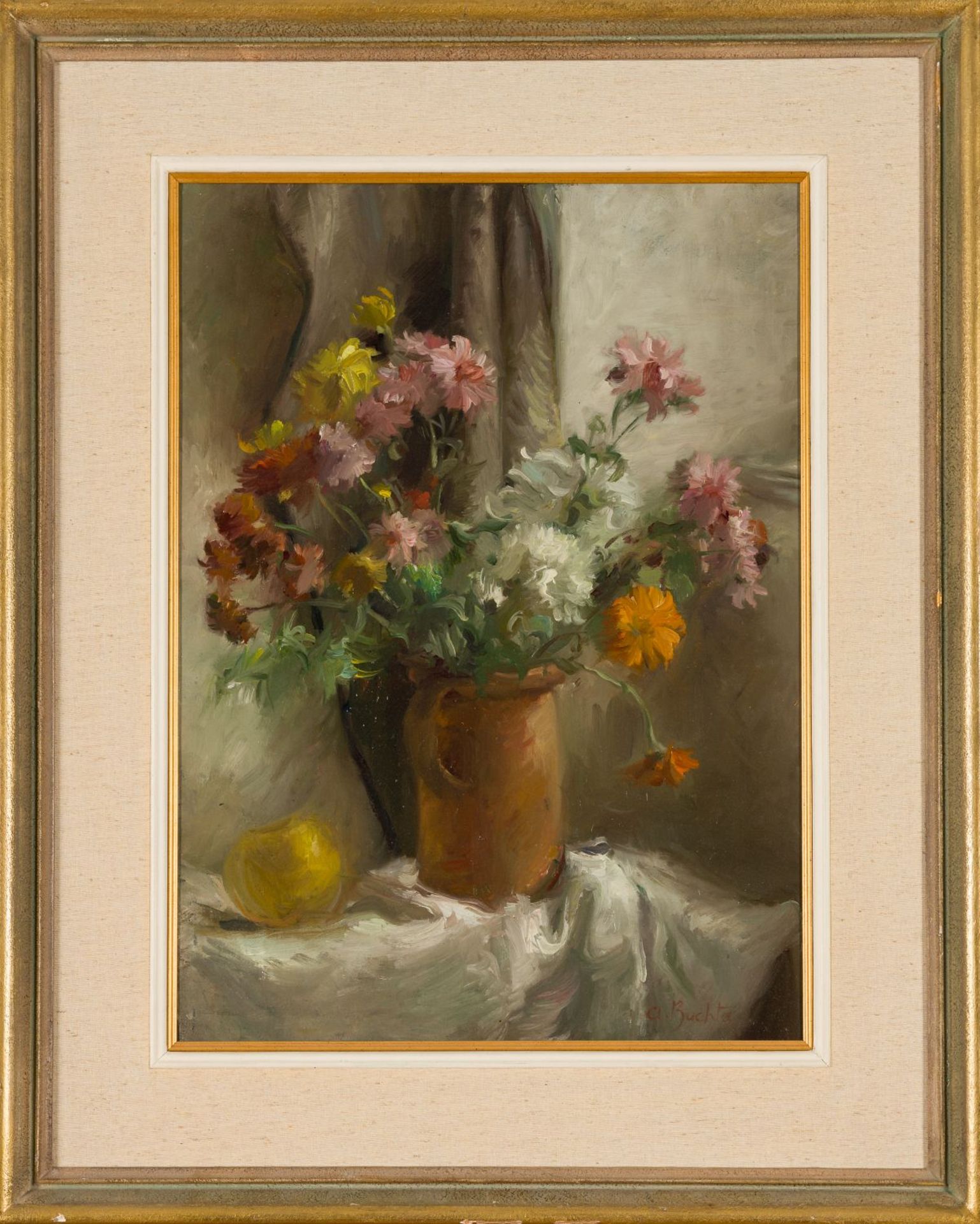 Buchta, Alfred(1880 - 1952)Still Life with Flowers in a Clay Jugoil on platesigned lower right24,4 x - Image 2 of 4