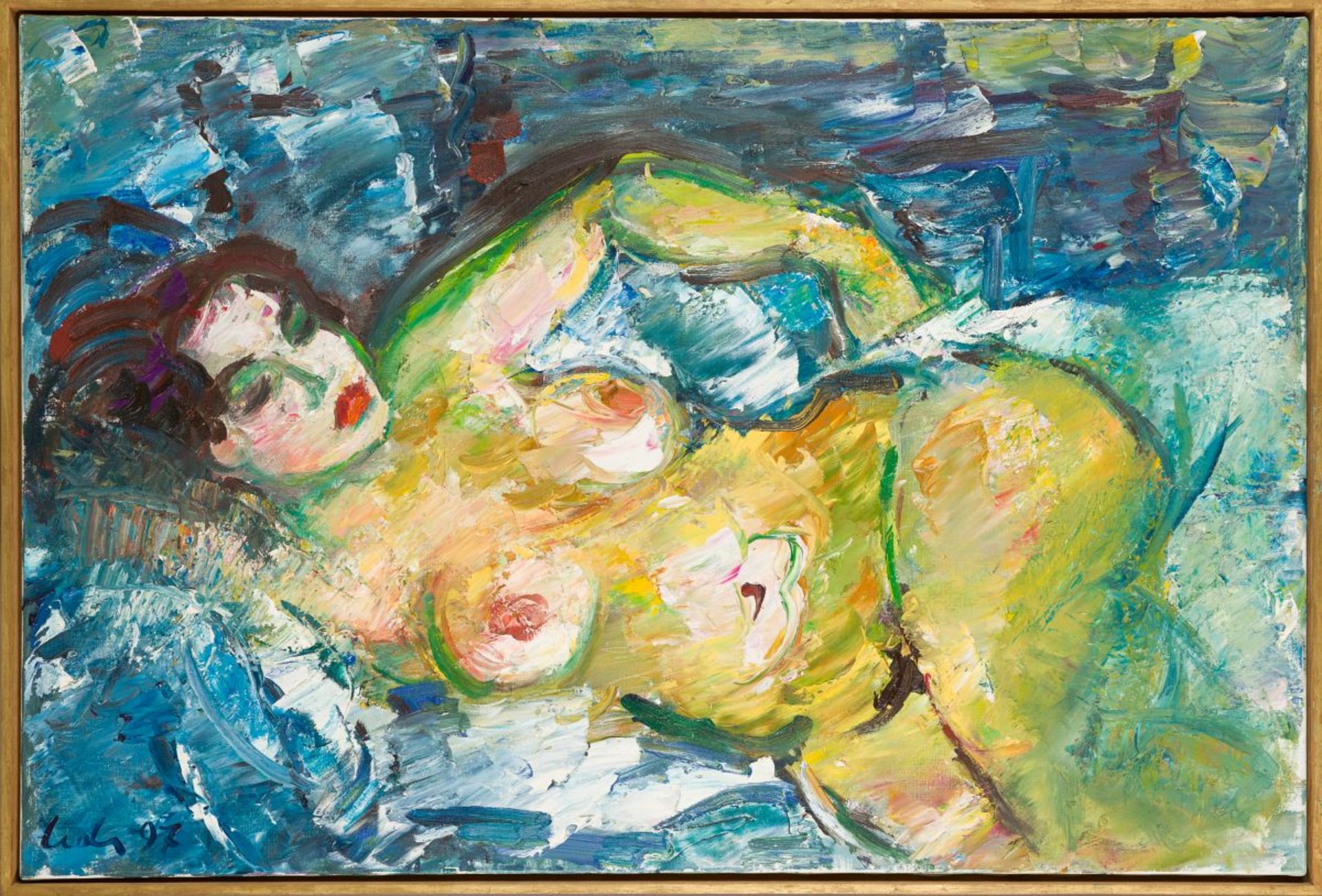 Lederer, Viktor(1935 - 2017)Reclining Female Nude, 1997oil on canvassigned and dated lower left31, - Image 2 of 4