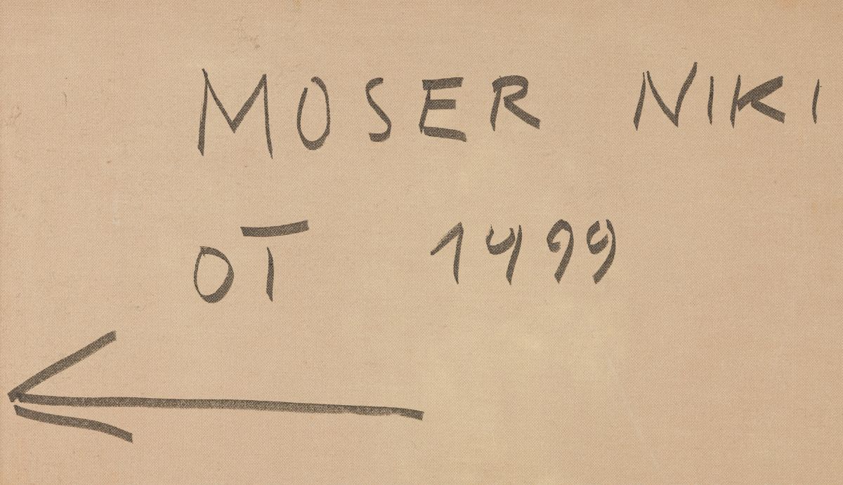 Moser, Niki(*1956)Untitled, 1999oil on canvassigned and dated and labelled with o.T. Verso23,5 x - Image 3 of 3