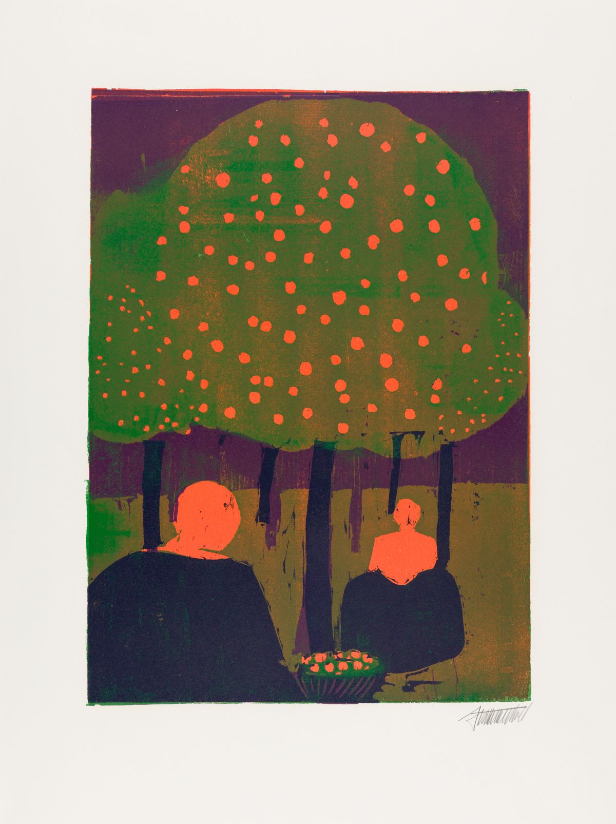 Hammerstiel, Robert(1933-2020)Three Coloured Woodcuts: Nächtliche Bittgänger (19)91, Die rote - Image 10 of 13