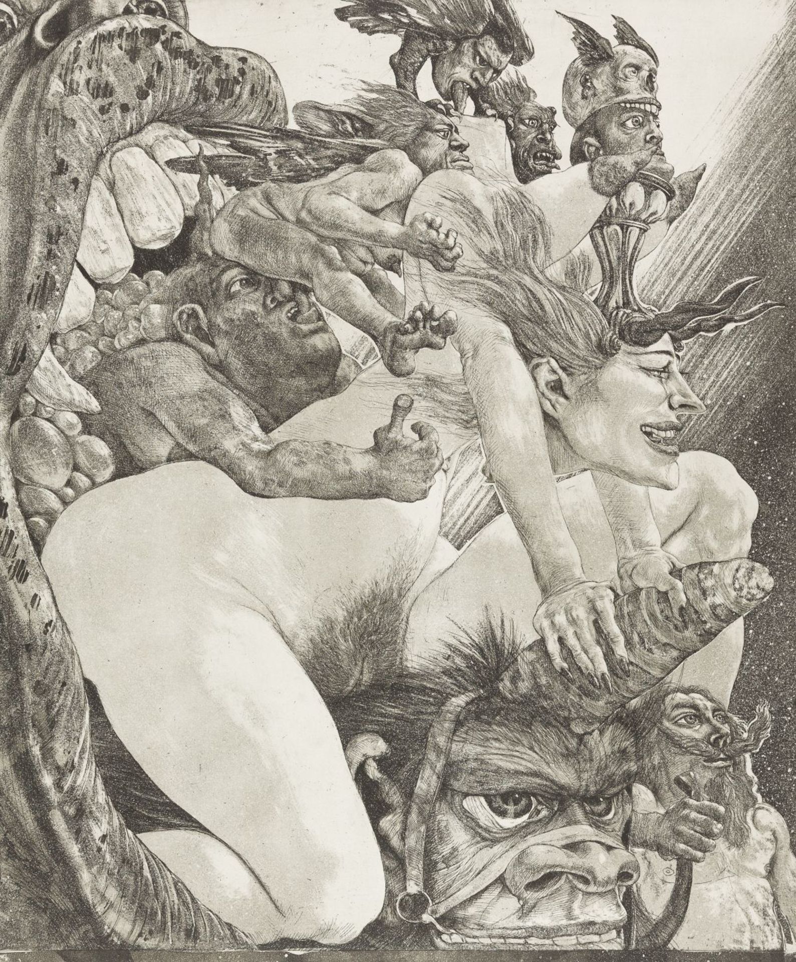 Aigner, Fritz(1930 - 2005)Der Triumph der Hexe, 1970aquatint etchingsigned and dated lower right,