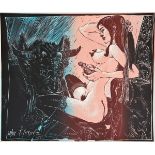 Aigner, Fritz(1930 - 2005)Beauty and Beast, 1972colour linocutsigned, dated and numbered lower left: