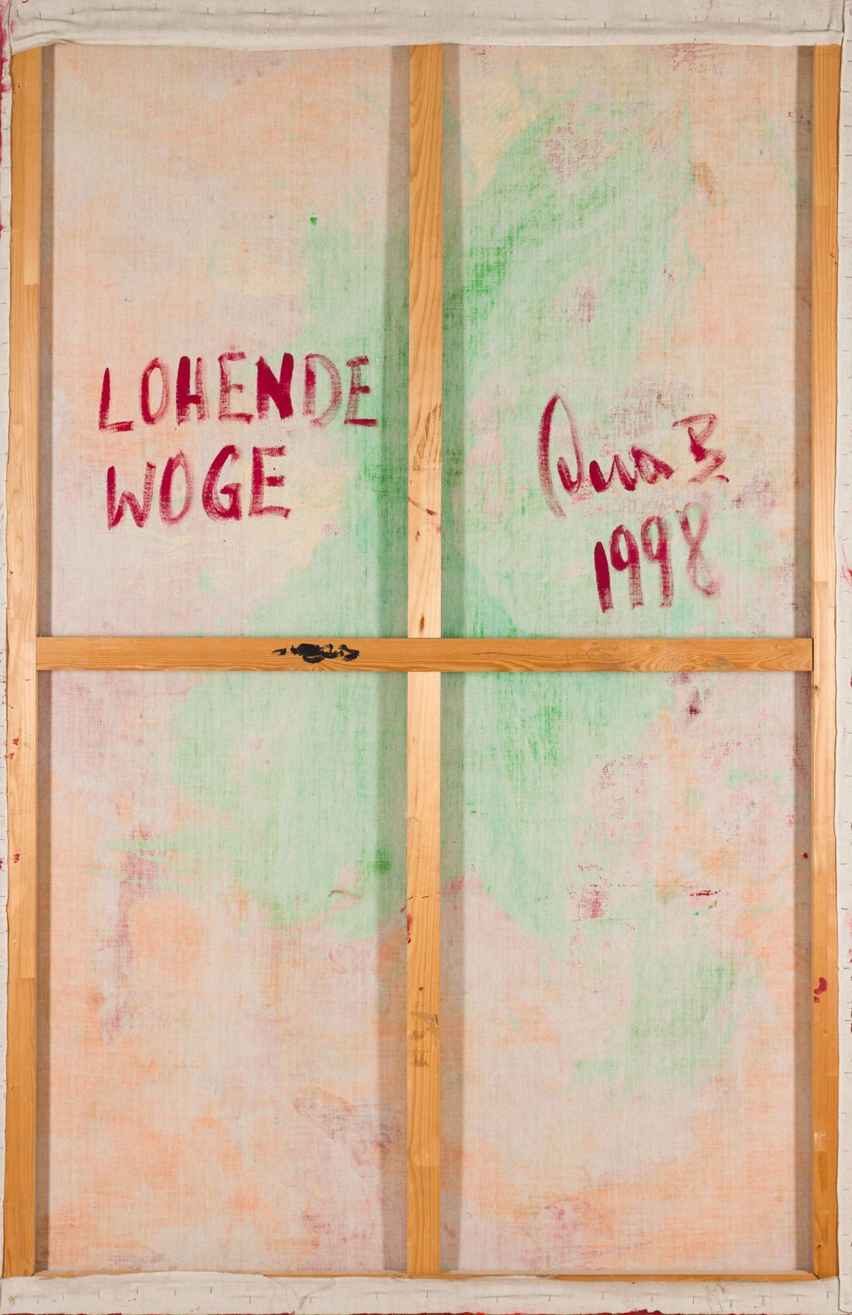 Ona B.(*1957)Lohende Woge, 1998acrylic on canvassigned, dated and titled verso85,8 x 56,1 inOna B. - Image 2 of 4