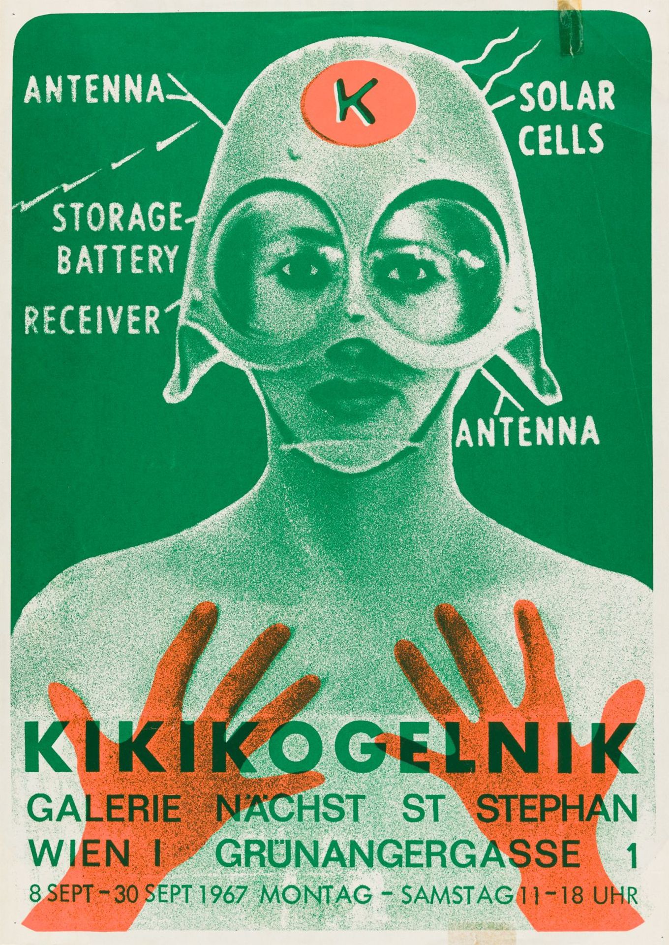 Kogelnik, Kiki(1935 - 1997)Exhibition Poster from Galerie Nächste St.Stephan, 1967colour
