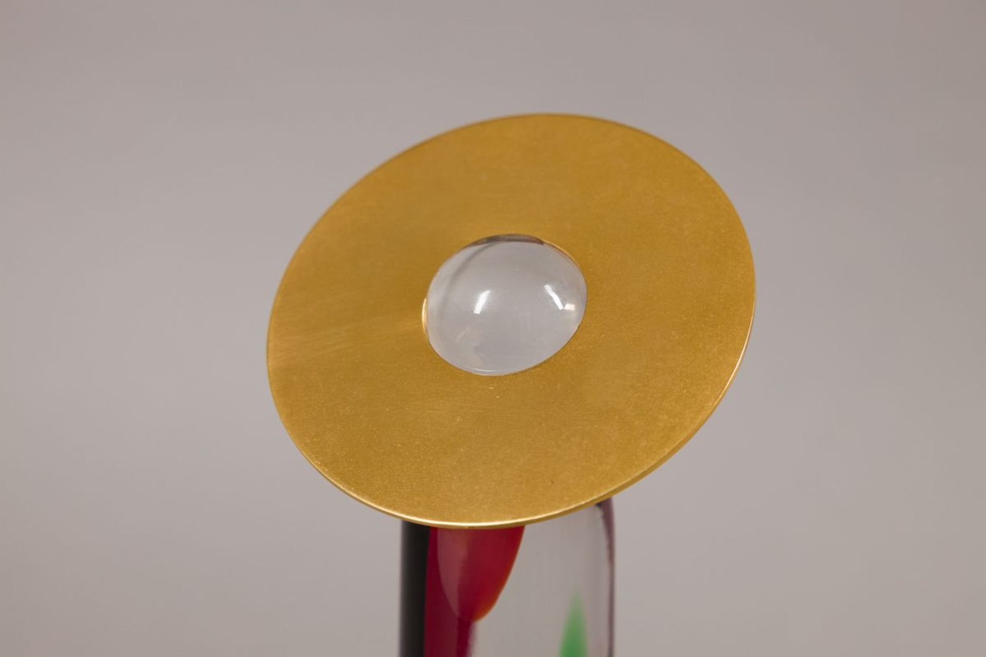 HELLDENMUT(*1961)Angelo Iglass sculpture (Murano glass), disc in brassH: 15,4 in / W & D: 3,9 inAn - Image 9 of 11