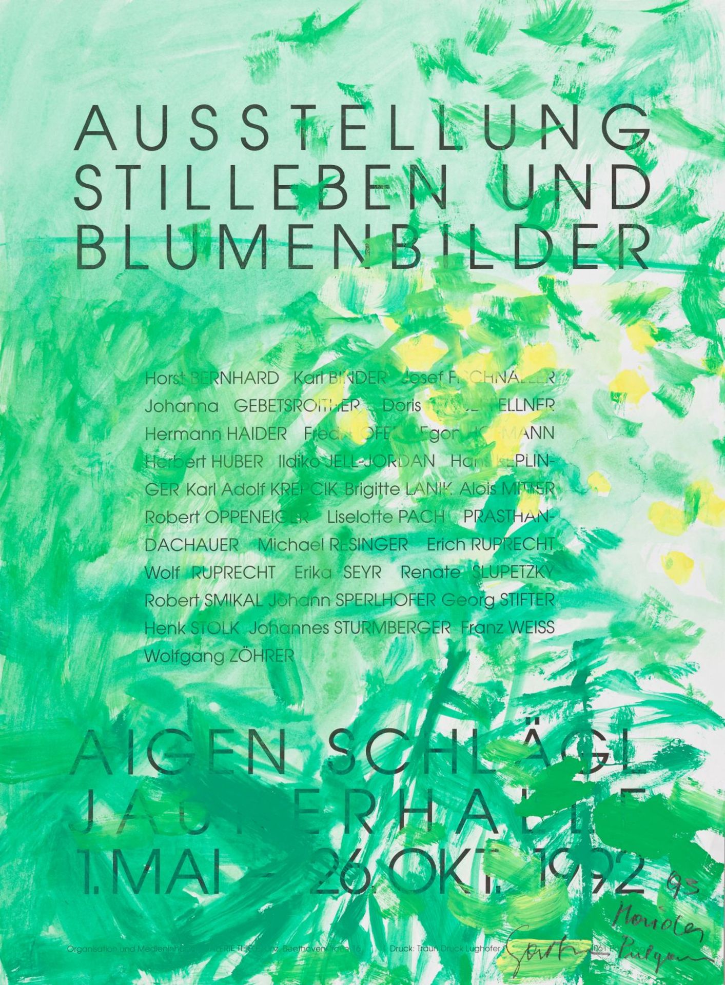 Haider, Hermann(*1938)Garten Pulgarn, 1993gouache on printed exhibition postersigned, dated and