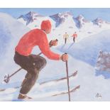 Waldner, Peter(*1948)Three Skiersacrylic on panelmonogrammed lower right, signed and artist stamp