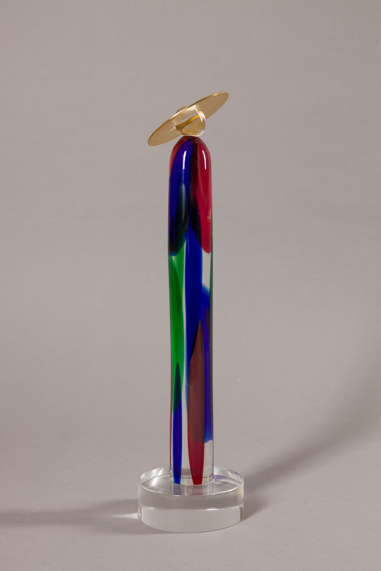 HELLDENMUT(*1961)Angelo Iglass sculpture (Murano glass), disc in brassH: 15,4 in / W & D: 3,9 inAn - Image 7 of 11