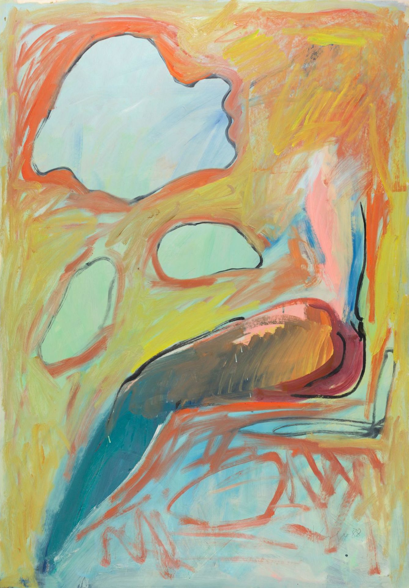 Kornberger, Alfred(1933 - 2002)Half Nude with Clouds, 1988acrylic on papersigned and dated lower