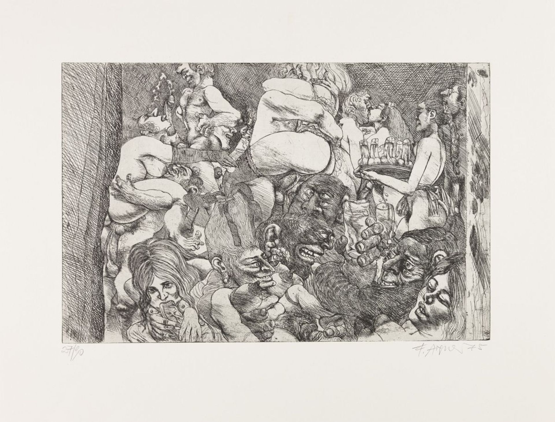 Aigner, Fritz(1930 - 2005)Tattoo Plate, 1975aquatint etchingsigned and dated lower right, numbered - Image 4 of 4
