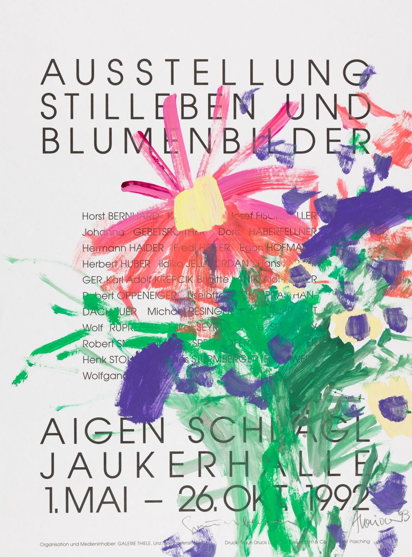 Haider, Hermann(*1938)Summer Flowers, 1993gouache on printed exhibition postersigned and dated lower