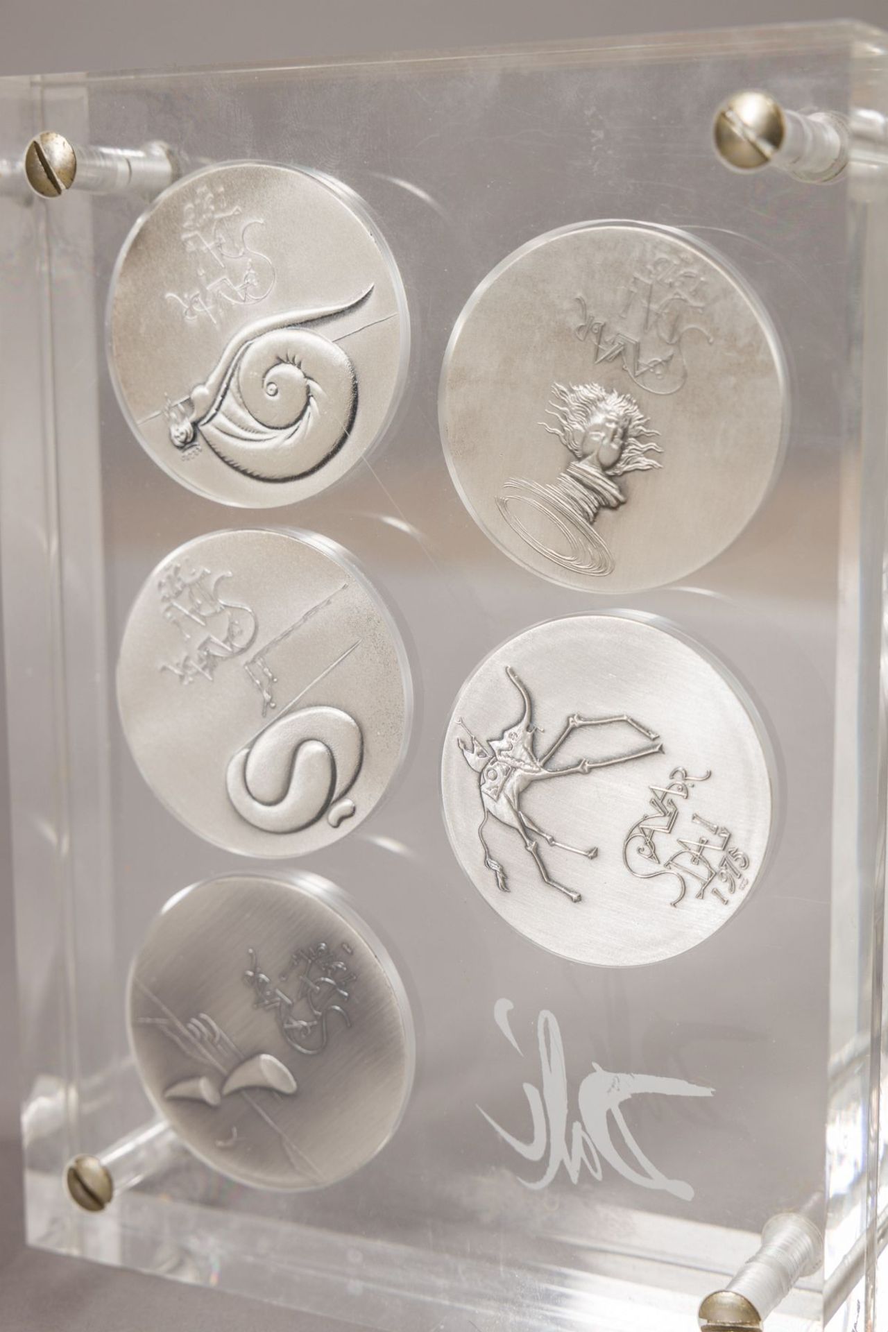 Dalí, Salvador(1904 - 1989)Ten Commandments, 1975each 5 silvermedals in acrylic glasseach - Image 11 of 14