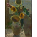 Peschka, Anton Emanuel(1885 - 1940)Sunflowersoil on canvas, laminated on platesigned lower left