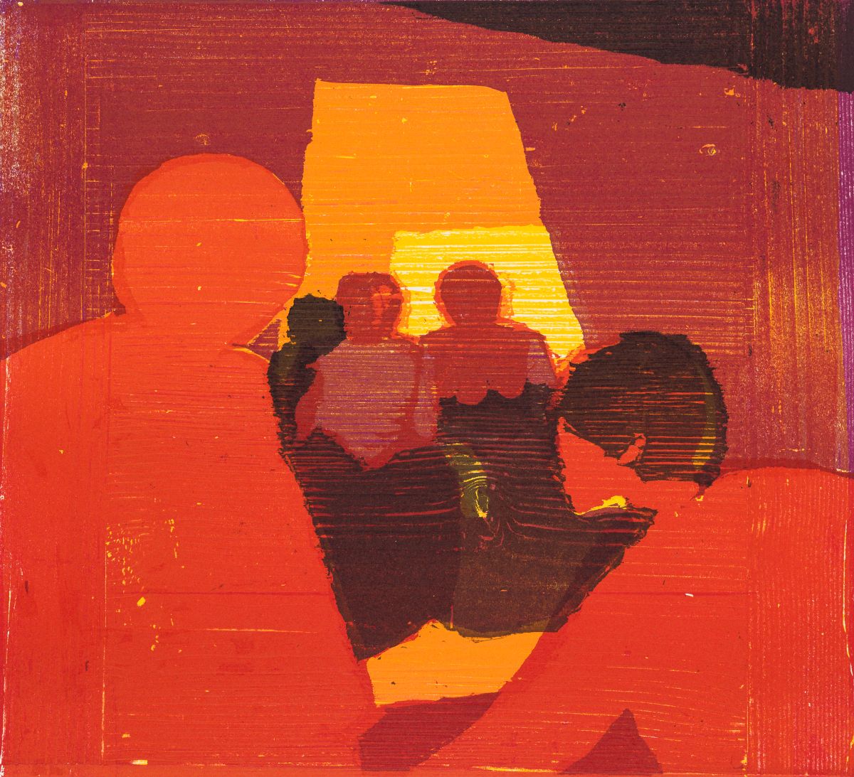 Hammerstiel, Robert(1933-2020)Three Coloured Woodcuts: Nächtliche Bittgänger (19)91, Die rote