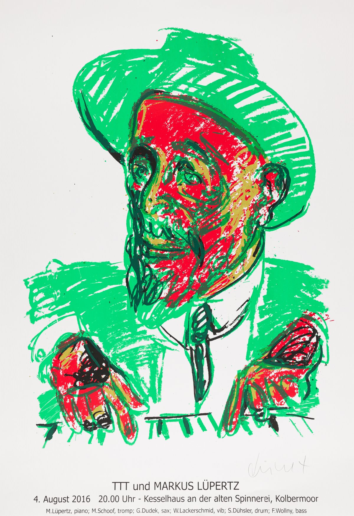 Lüpertz, Markus(*1941)Self Portrait (Exhibition Poster Kesselhaus an der alten Spinnerei,