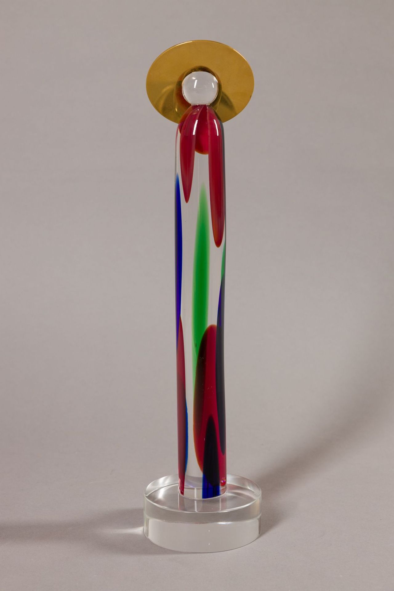 HELLDENMUT(*1961)Angelo Iglass sculpture (Murano glass), disc in brassH: 15,4 in / W & D: 3,9 inAn - Image 11 of 11