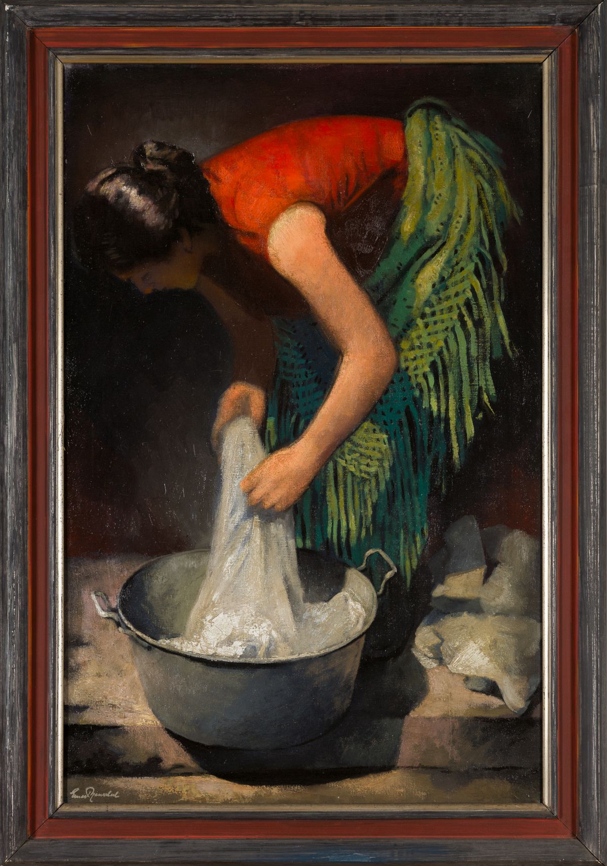 Neuschul, Ernest(1895 - 1968)The Laundressoil on canvassigned lower left39,5 x 25,7 inframedAs one - Image 2 of 4