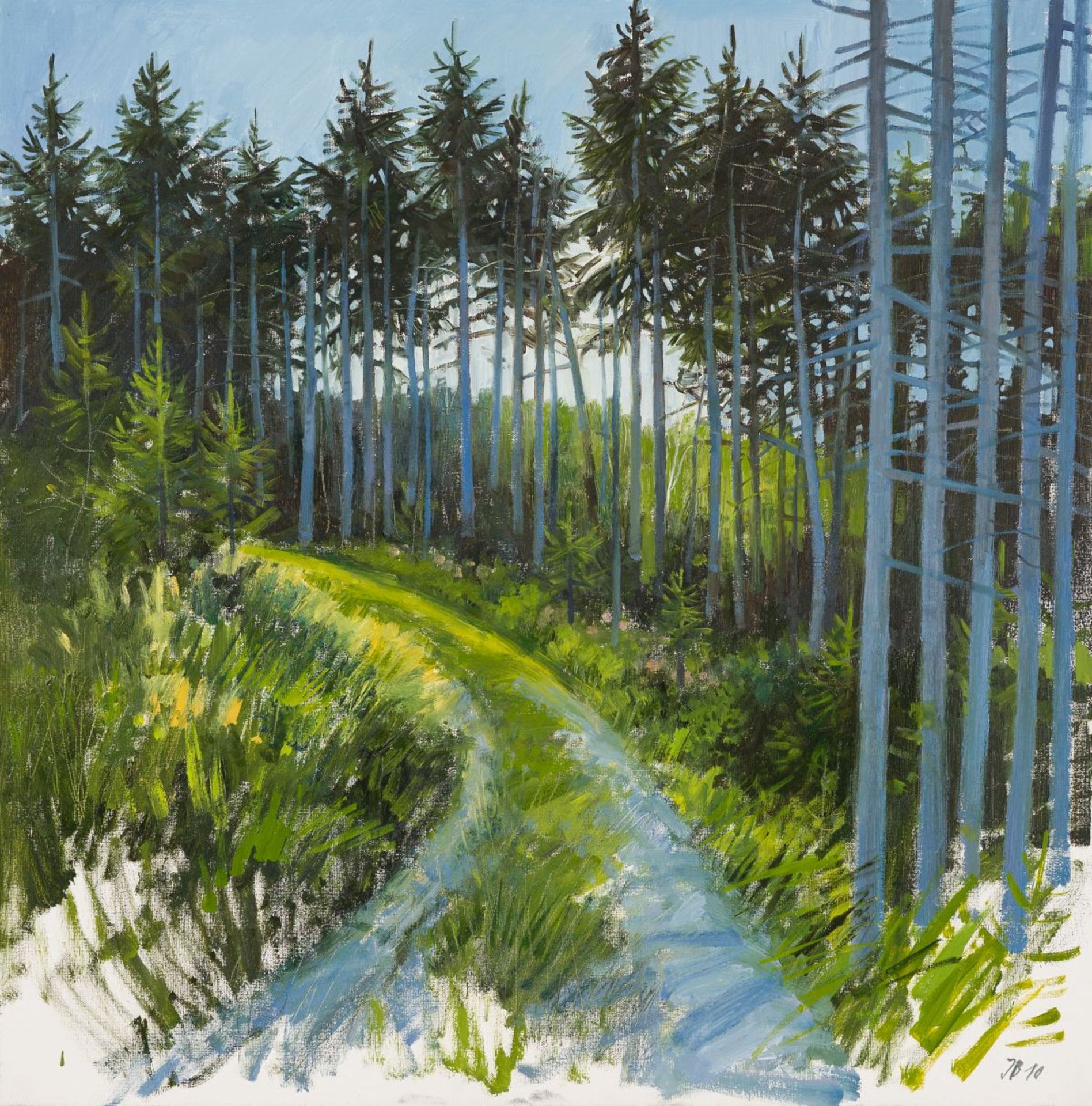 Bramer, Josef(*1948)Forest Path, 2010acrylic on canvasmonogrammed and dated lower right23,6 x 23,6