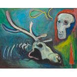 Kornberger, Alfred(1933 - 2002)Deer Skeleton and Skull, 1995oil on canvassigned lower right35,8 x