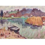 Dimai, Rudolf(1899 - 1986)Salzkammergut, Wallersee, 24.4.1983watercoloursigned and dated lower